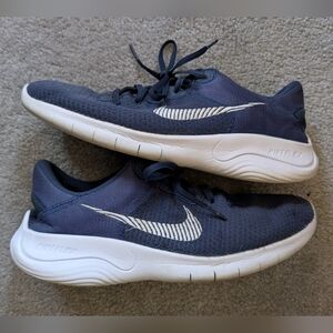 Nike Flex Experience Run 11 Road Running Shoes Size 10.5 Navy Blue and White